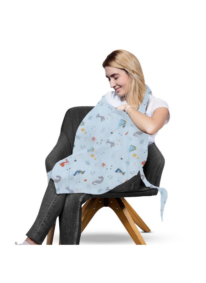 CHILDLIKE BEHAVIOR Breathable Nursing Cover - BreastFeeding Shawl - Nursing Cover up for Breastfeeding - Nursing Organic Cotton Cover for Mom and Baby - Poncho for Babies, Dinosaur Prints