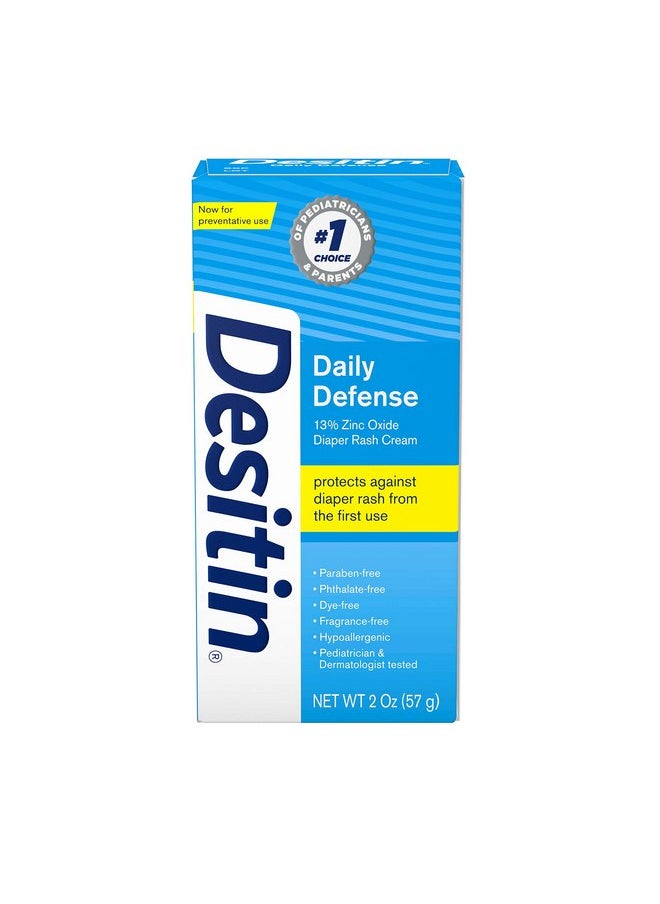 Desitin Daily Defense Baby Diaper Rash Cream with Zinc Oxide to Treat & Prevent diaper rash, Travel Size, 2 oz.