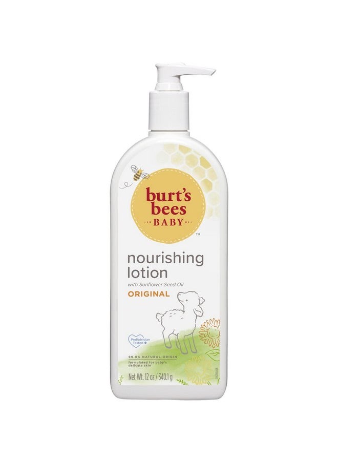 Burt's Bees Christmas Gifts, Baby Nourishing Lotion with Sunflower Seed Oil, Original Scent, Pediatrician Tested, 99.0% Natural Origin, 12 Ounces