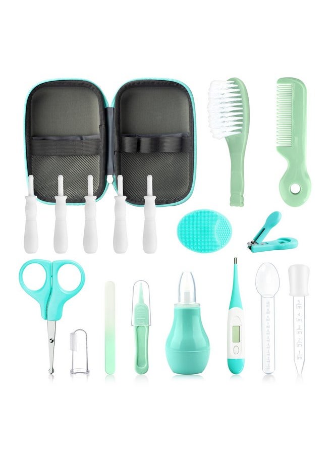 Baby Healthcare and Grooming Kit for Newborn Kids, 23PCS Upgraded Safety Baby Care Kit, Newborn Nursery Health Care Set, Baby Care Products (Green)