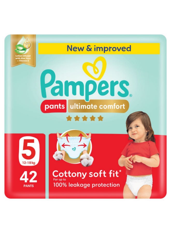 Ultimate Comfort Pants Diapers, Size 5, 12-18kg, Super Saving Pack, 42 Count