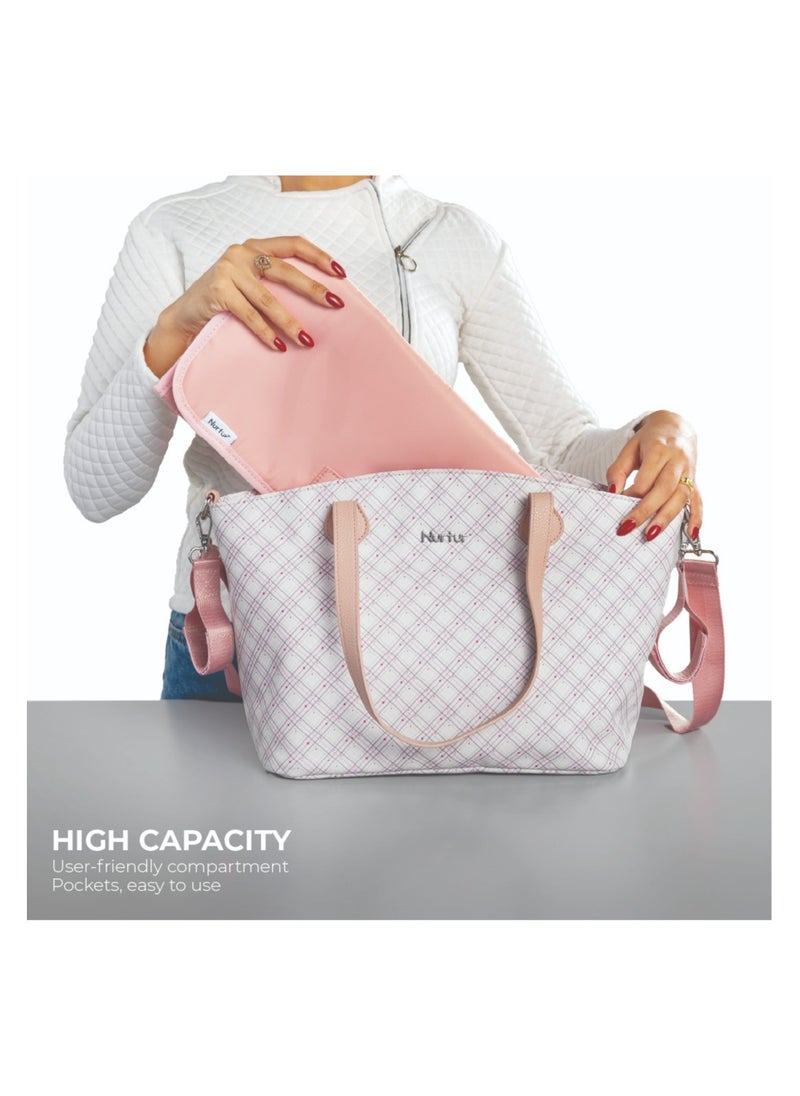 Nurtur Vogue Maternity Diaper Bag Fashion Bag Multifunction Travel Bag with insulator bottle warming pocket and changing pad - Multi Color