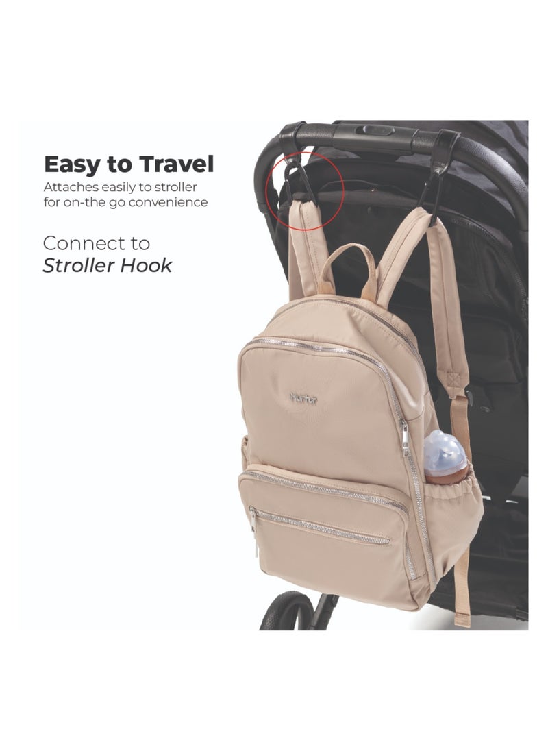 Nurtur Maverick Maternity Diaper Bag Fashion Bagpack Bag Multifunction Travel Bag with insulator bottle warming pocket and changing pad - Beige