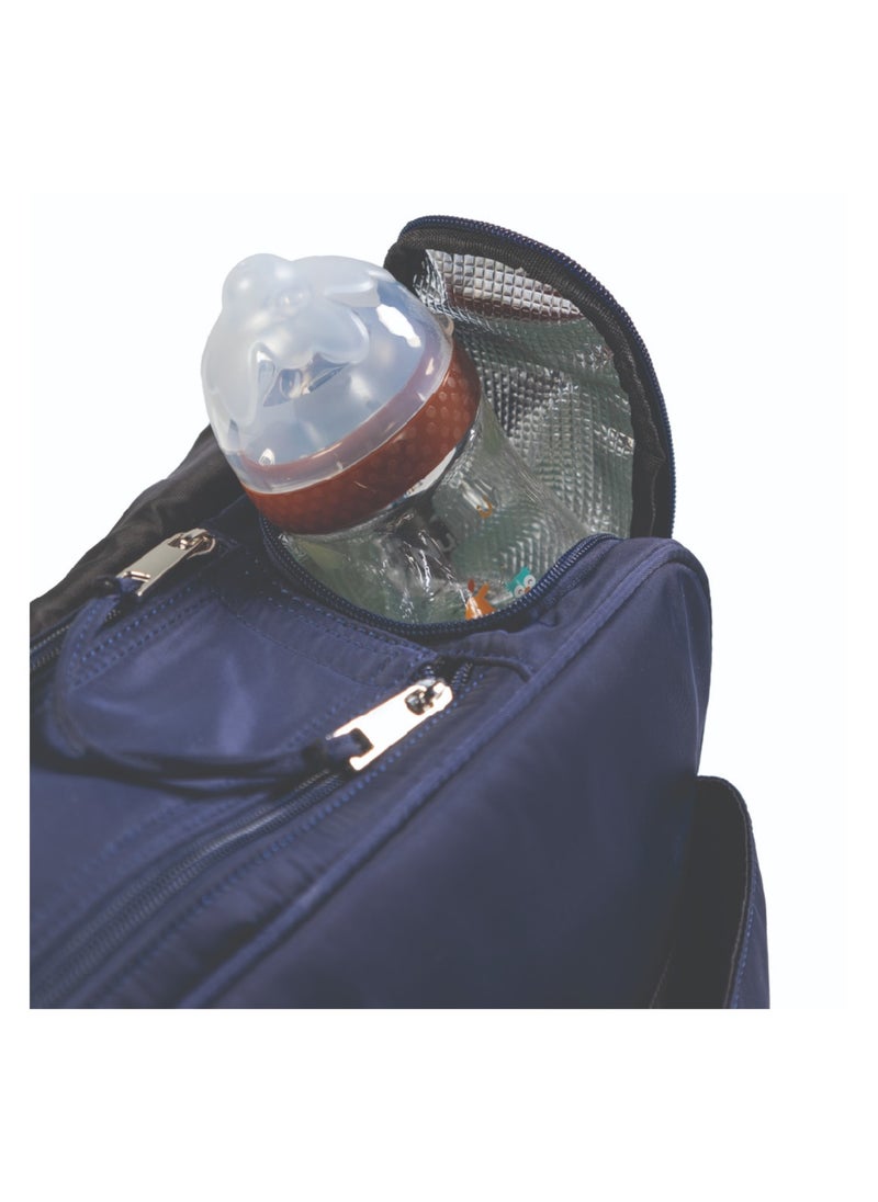 Nurtur Metro Messenger Diaper Bag Fashion Tote Bag Multifunction Travel Bag with insulator bottle warming pocket and changing pad - Navy