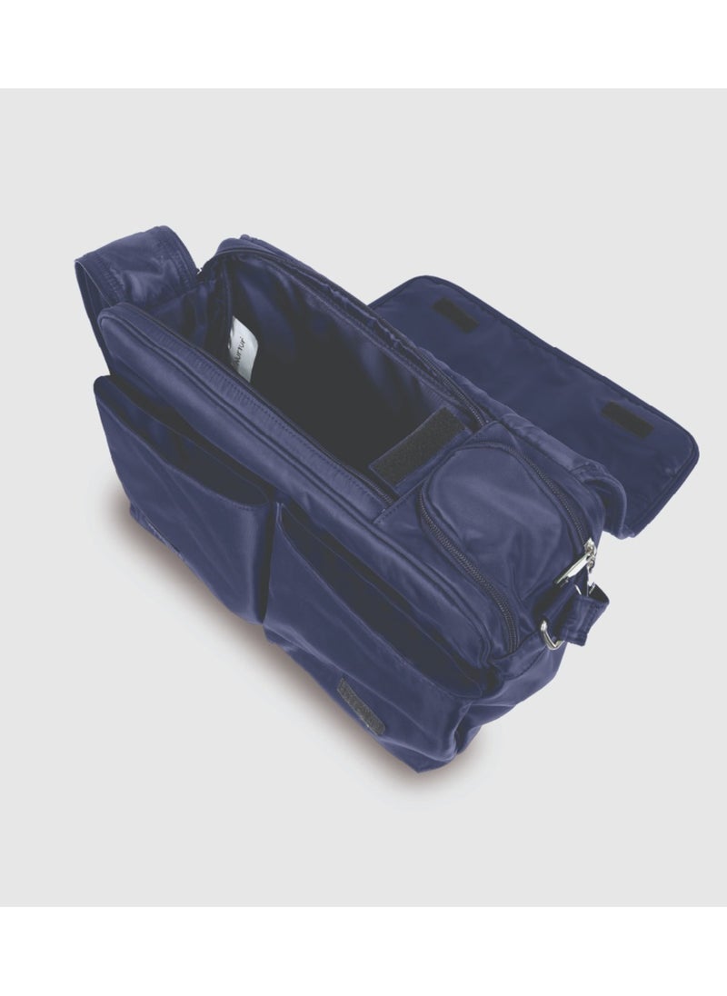 Nurtur Metro Messenger Diaper Bag Fashion Tote Bag Multifunction Travel Bag with insulator bottle warming pocket and changing pad - Navy