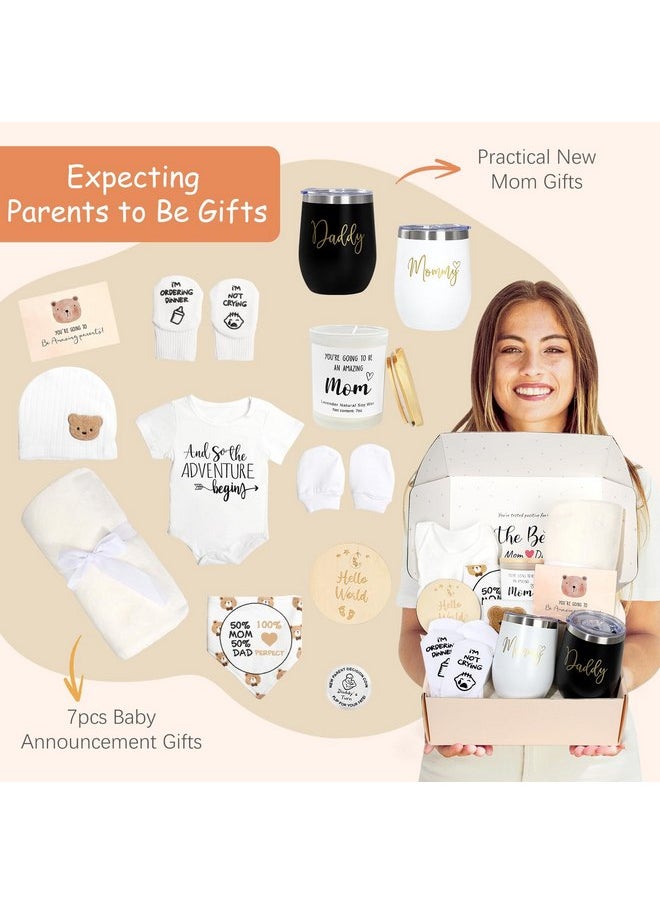 New Mom Gifts for Women, Luxury Pregnancy Gifts for New Parents Gender Reveal Gifts Baby Gift Sets with Mom and Dad Tumbler Baby Essentials for First Time Moms, Expecting Parents to Be, Baby Shower…