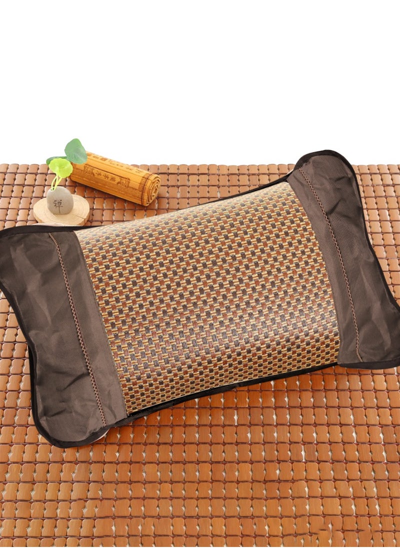 Summer cooling pillow, fragrant sleep aid pillow, filled with tea stems and jasmine flowers, woven with rattan pillowcase, fragrant sleep aid, breathable and not stuffy, suitable for adults, the elderly, insomniacs, etc. [Pillow texture is slightly hard, please consider carefully before purchasing]