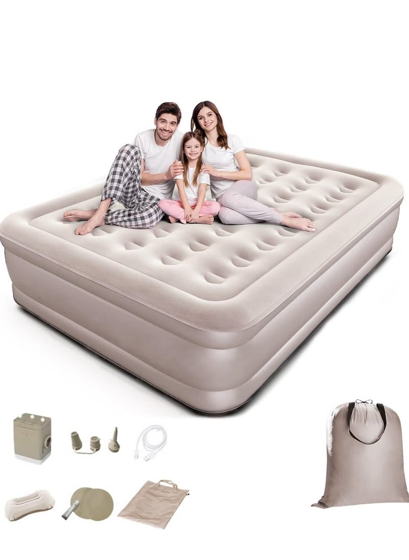 Double Outdoor Camping Waterproof Air Mattress – Fast Auto Inflatable Bed with Built-in Electric Pump, Portable Sofa Bed for Home, Tent, Car, Truck – Comfortable Outdoor Inflatable Mat