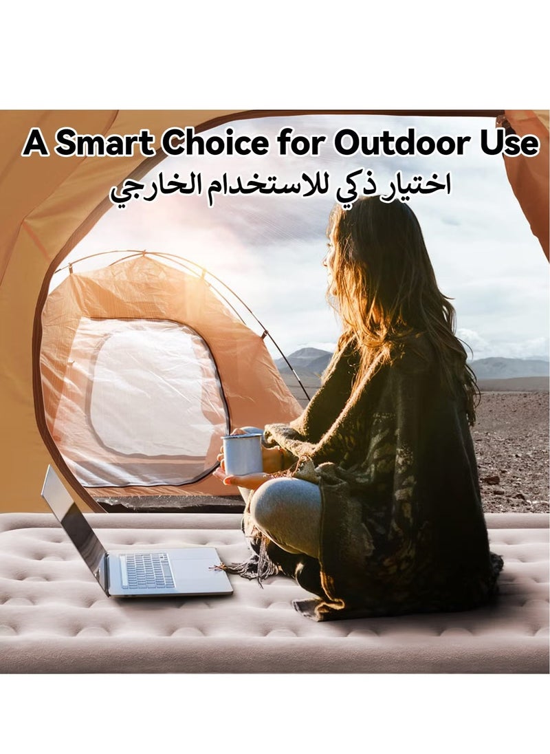 Double Outdoor Camping Waterproof Air Mattress – Fast Auto Inflatable Bed with Built-in Electric Pump, Portable Home Inflatable Sofa Bed, Inflatable Outdoor Mat for Tent Camping, Car, and Truck – Durable and Comfortable