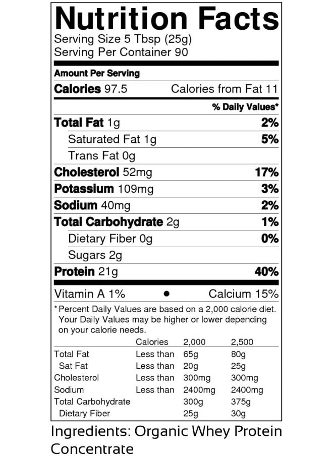 5LB - USDA Certified Organic Whey Protein Powder