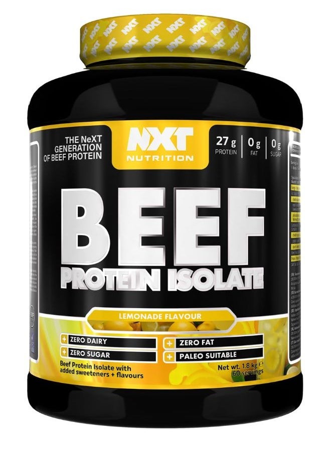 Beef Protein Isolate, Lemonade Flavour,  1.8kg, 60 Servings