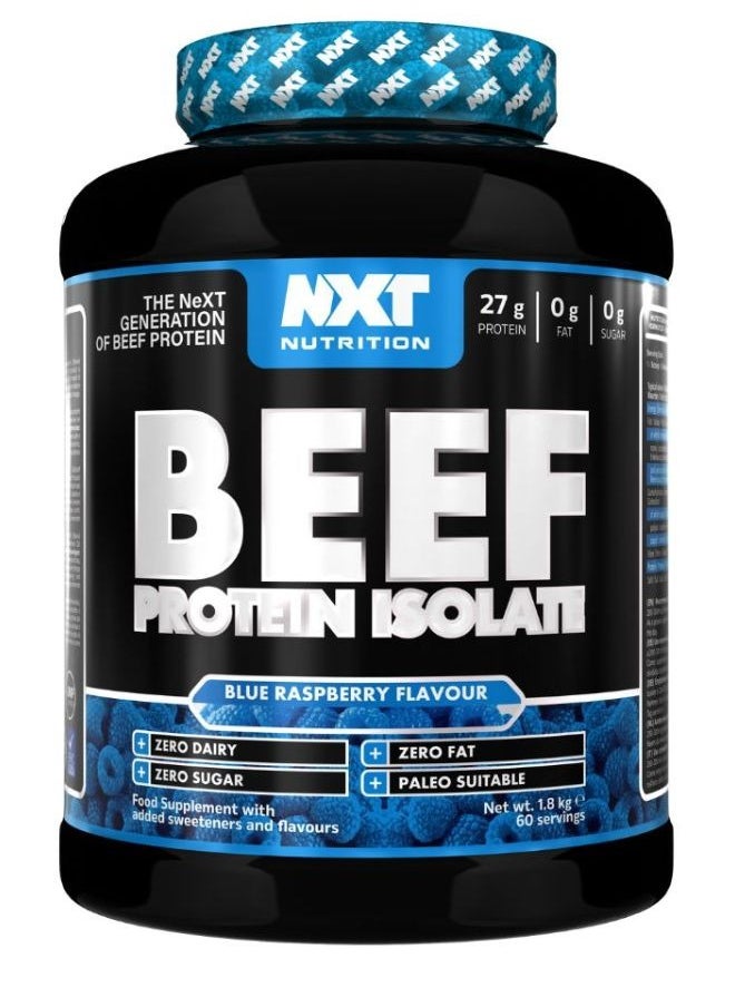 Beef Protein Isolate, Blue Raspberry Flavour,  1.8kg, 60 Servings