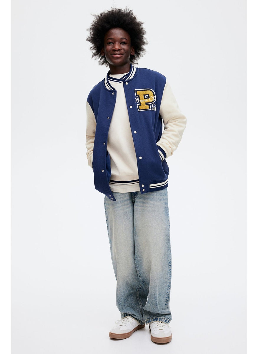 Appliquéd Baseball Jacket