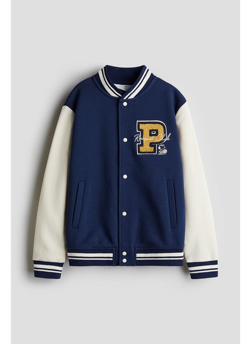 Appliquéd Baseball Jacket