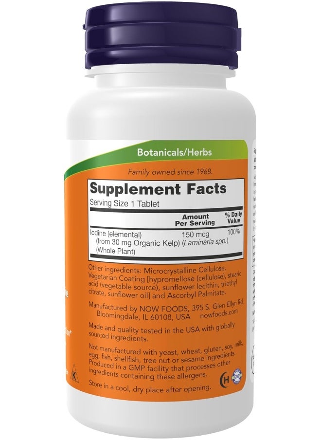 Now Kelp 150 Mcg Iodine Dietary Supplement, 200 Tablets