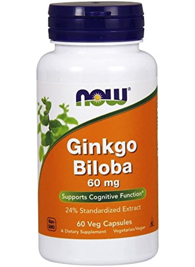 Now Foods Ginkgo Biloba 60 Mg 60 Veg Capsules