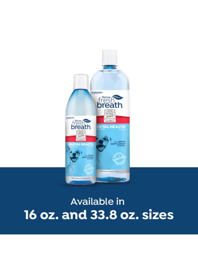 TropiClean Fresh Breath Certified Wellness Collection Dental Health Solution - Prevents Plaque & Tartar - VOHC Accepted - Freshens Bad Dog Breath | 33.8 oz