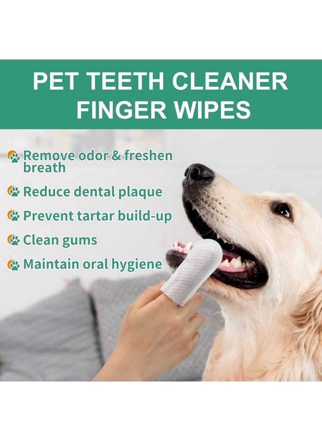 OPULA 110Pcs Dog Teeth Cleaning Finger Wipes, Pet Dental Wipes for Cats & Dogs, Dog Teeth Cleaner, Freshen Breath, Reduce Plaque & Tartar, All Natural Formulated Dog Dental Care Wipes