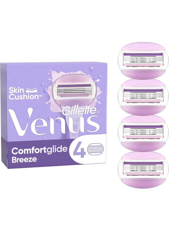 Venus Gillette Venus Comfortglide Breeze Women's Razor Blade Refills, 4 Count