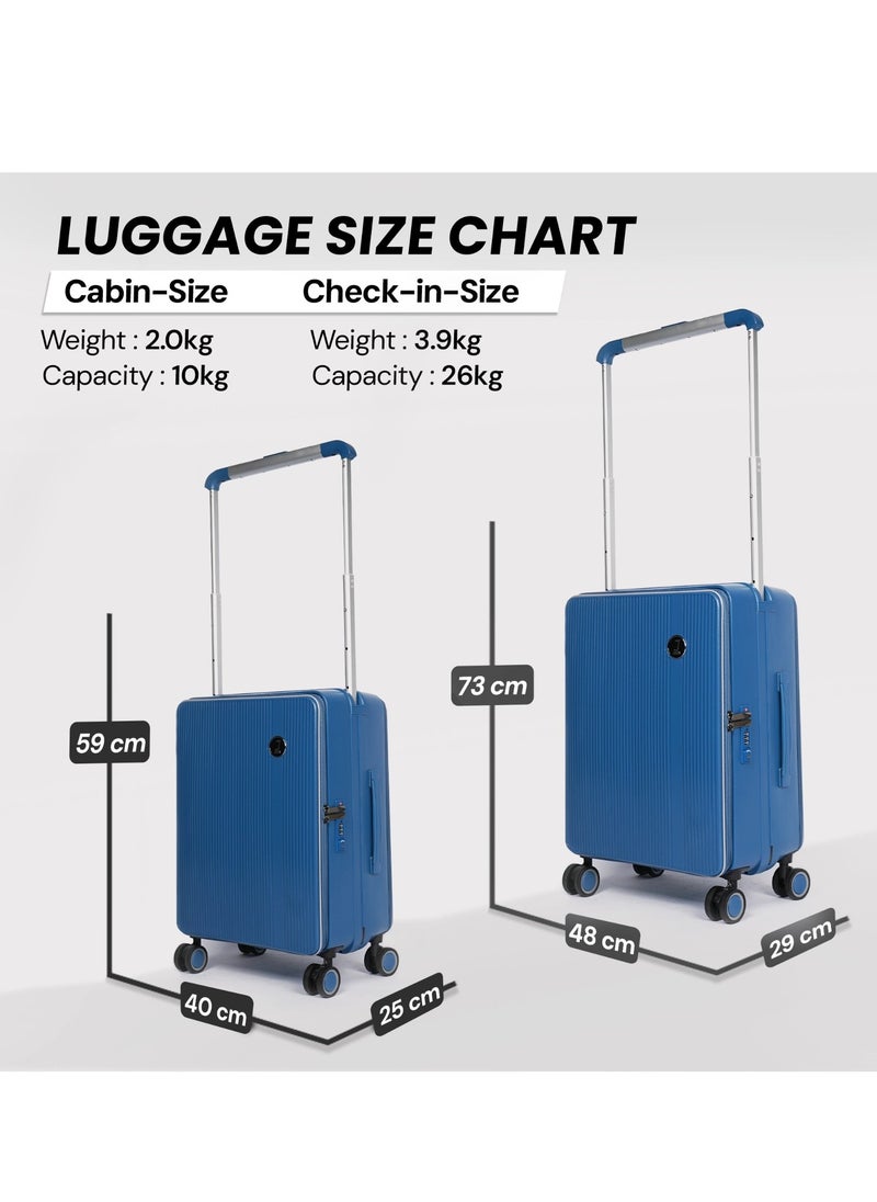 ML02 Wide Handle Cabin Luggage | Lightweight Cabin Trolley Bag | Durable Travel Gear | Cabin Size Luggage with Wide Handle