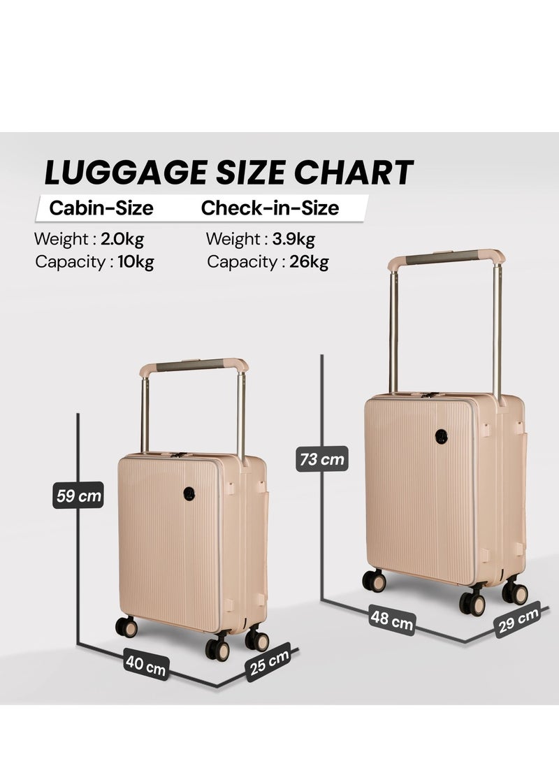 ML02 Wide Handle Cabin Luggage | Lightweight Cabin Trolley Bag | Durable Travel Gear | Cabin Size Luggage with Wide Handle