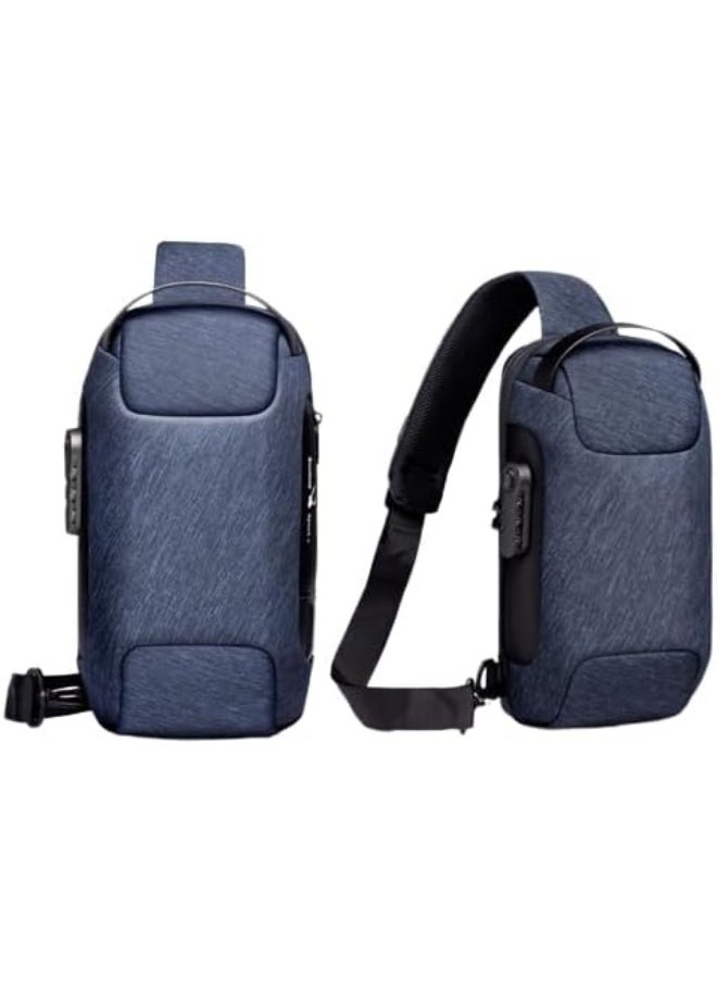 Anti theft Crossbody Sling bag, Shoulder Backpack, Lightweight Chest Daypack with USB Charging