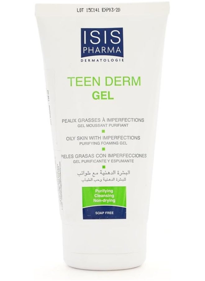 ISIS Pharma Teen Derm Gel, Purifying Foaming Gel For Oily Skin With Imperfections 150ml