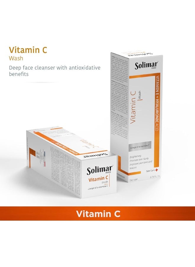 SOLIMAR PARIS VITAMIN C WASH 200 ML | Antioxidant Face wash for Hyper pigmented & Dull Skin | Brighten Your Skin
