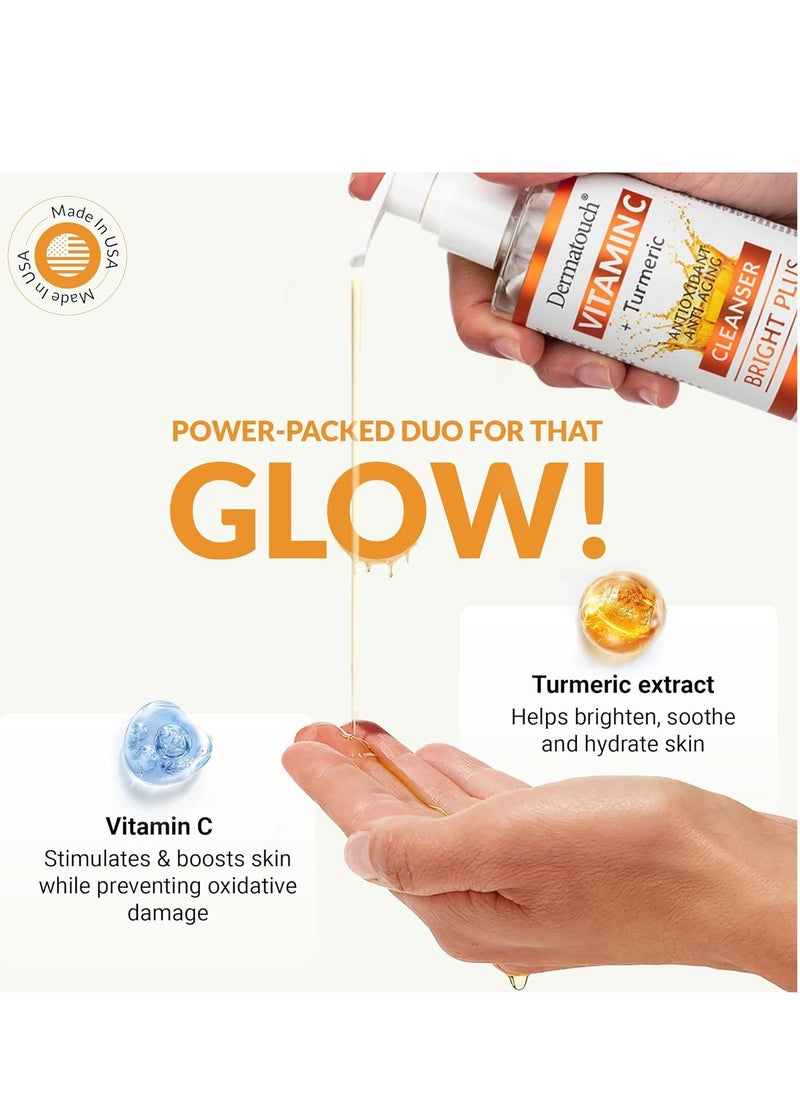 DERMATOUCH Vitamin C + Turmeric Cleanser, 8 fl oz - Made in America