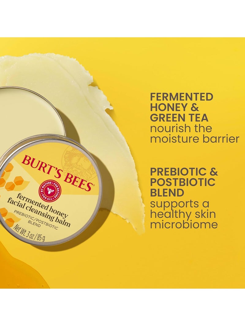 Burt's Bees Fermented Honey Facial Cleansing Balm, With Prebiotic and Postbiotic Blend, Contains Fermented Honey and Green Tea, Natural Origin Skin Care, 1 Tin, 3 oz.