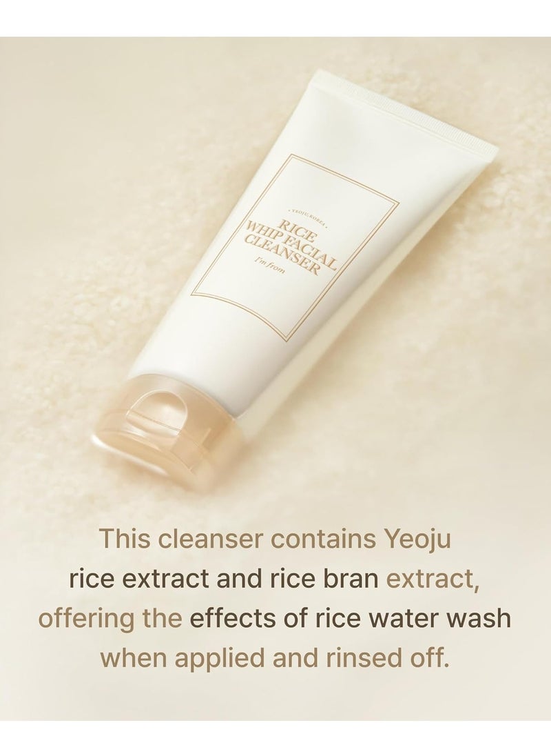 I'm from Rice Whip Facial Cleanser, low-pH Korean Rice Water Face Wash for sensitive, dry skin, Gentle Face Wash for Hydrating & Moisturizing, Creamy Lather, Makeup Remover (5.07 Fl Oz)