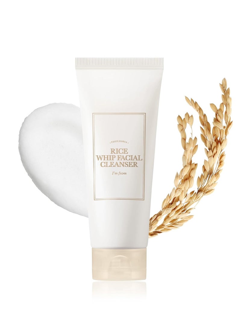 I'm from Rice Whip Facial Cleanser, low-pH Korean Rice Water Face Wash for sensitive, dry skin, Gentle Face Wash for Hydrating & Moisturizing, Creamy Lather, Makeup Remover (5.07 Fl Oz)