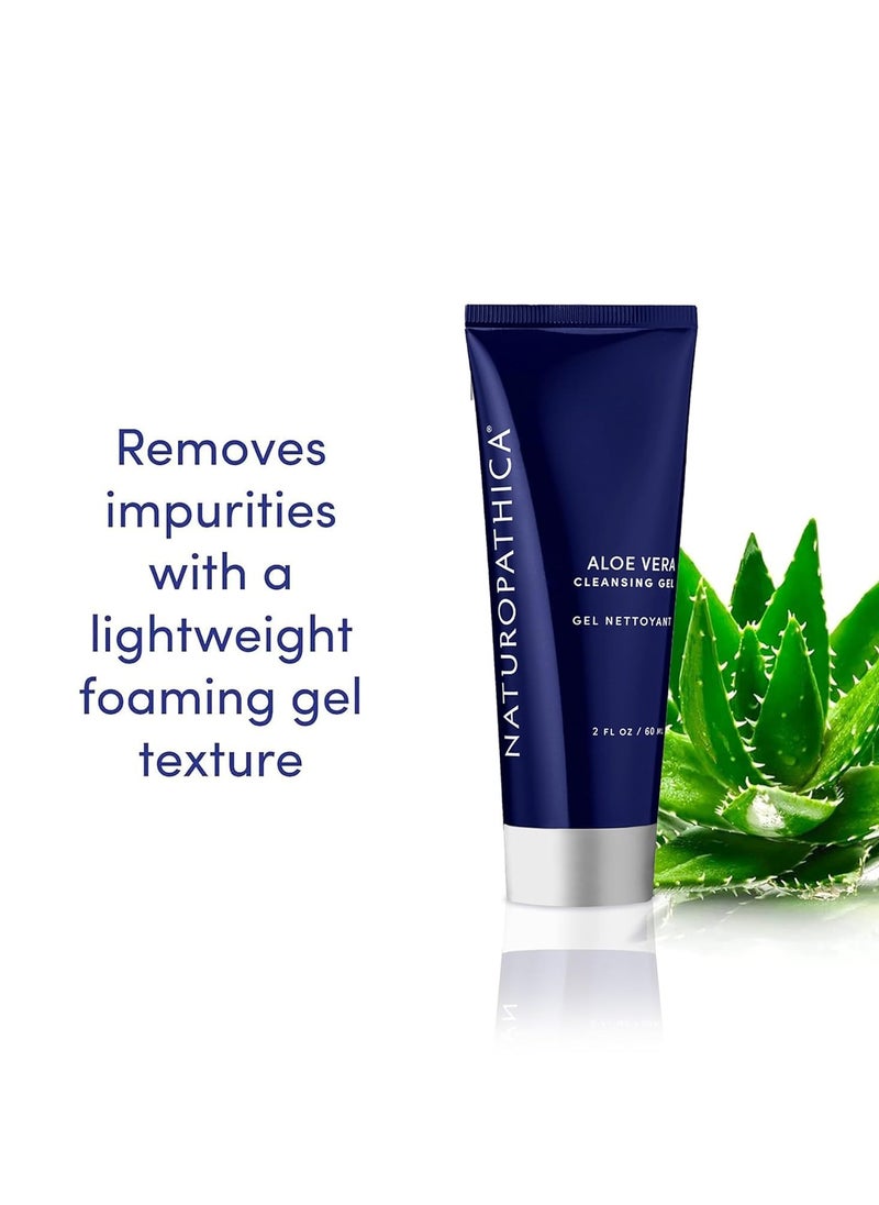 Naturopathica Aloe Vera Cleansing Gel, Facial Cleanser with Aloe Vera and Lavender, Clarifying Face Wash for Men and Women, Travel Size Face Wash, 2 fl oz