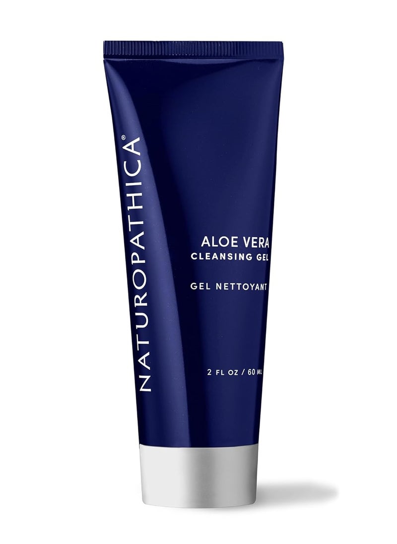 Naturopathica Aloe Vera Cleansing Gel, Facial Cleanser with Aloe Vera and Lavender, Clarifying Face Wash for Men and Women, Travel Size Face Wash, 2 fl oz