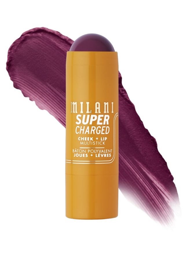 Milani Supercharged Cheek + Lip Multistick 140: Berry Bolt | Creamy, Blendable, Multi-Use Makeup Stick for Lips & Cheeks | Hydrating, Lightweight Formula | Buildable Color & Natural Finish