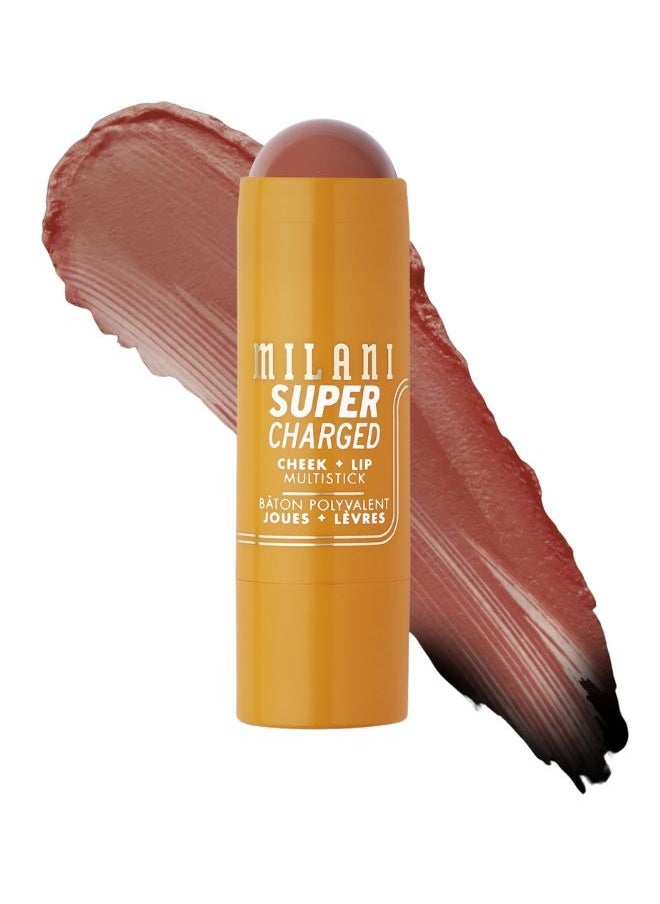 Milani Supercharged Cheek + Lip Multistick 130 Spice Jolt Deep Pink Nude | Creamy, Blendable, Multi-Use Makeup Stick for Lips & Cheeks | Hydrating, Lightweight Formula | Buildable Color & Natural Finish