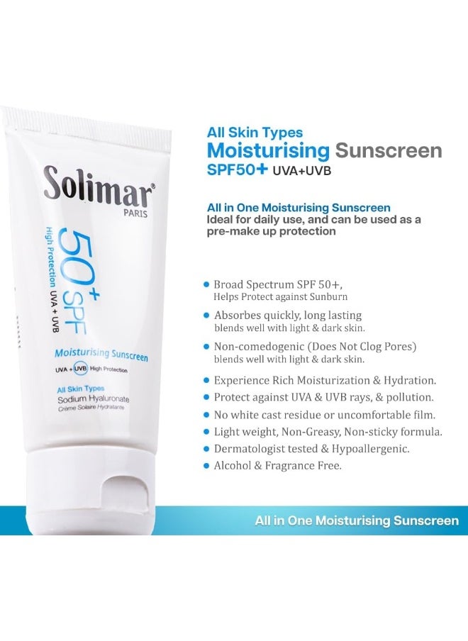 Solimar Paris Moisturising Sunscreen SPF50+ with Hyaluronic Acid