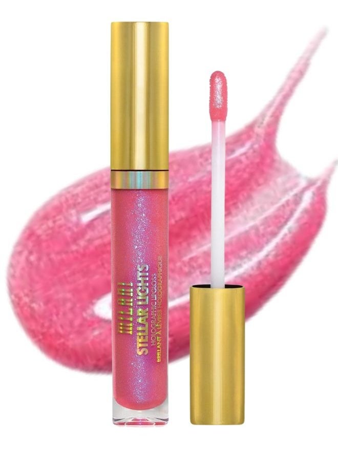 Milani Stellar Lights Holographic Lip Gloss #04 Prismatic Pink – High-Shine, Multi-Dimensional Finish | Lightweight, Non-Sticky Formula | 6ml