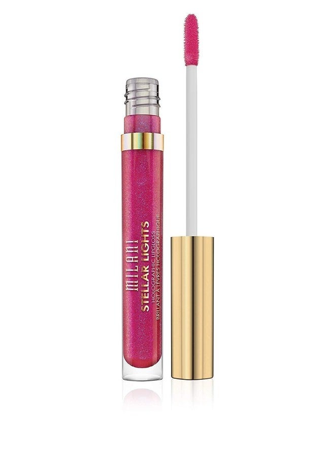 Milani Stellar Lights Holographic Lip Gloss # 05 Fluorescent Fuchsia – High-Shine, Multi-Dimensional Finish | Lightweight, Non-Sticky Formula | 6ml