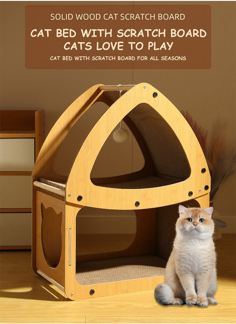 Cat Scratching Board Cat Bed Wear-Resistant and Non-shedding Summer Double-Layer Cat House Scratch-Resistant Sofa Recliner Corrugated Paper Cat Toy