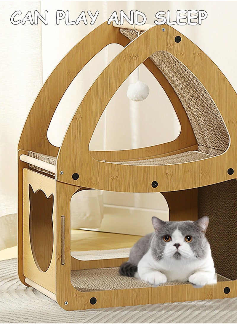 Cat Scratching Board Cat Bed Wear-Resistant and Non-shedding Summer Double-Layer Cat House Scratch-Resistant Sofa Recliner Corrugated Paper Cat Toy