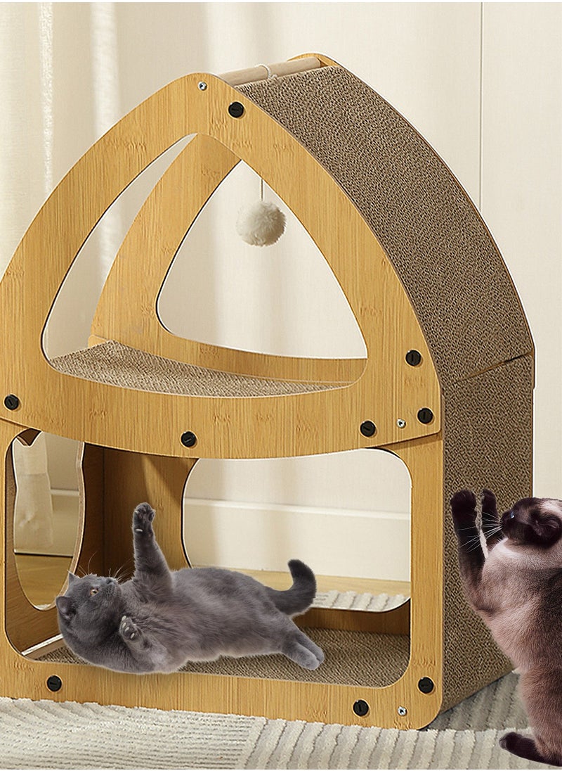 Cat Scratching Board Cat Bed Wear-Resistant and Non-shedding Summer Double-Layer Cat House Scratch-Resistant Sofa Recliner Corrugated Paper Cat Toy