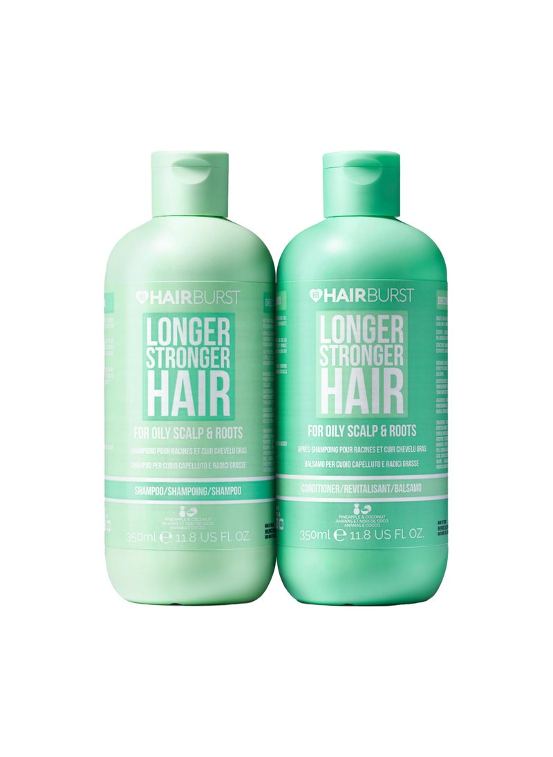 Shampoo & Conditioner Set for Oily Hair — Deep Cleansing, Purifying & Hydrating with Tropical Aroma - Promotes Growth, Reduces Hair Loss-Free of SLS, Silicones & Parabens - Made in UK