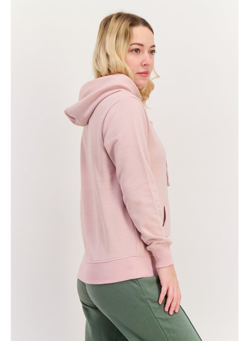 Women Sportswear Fit Long Sleeves Outdoor Hoodie, Light Pink