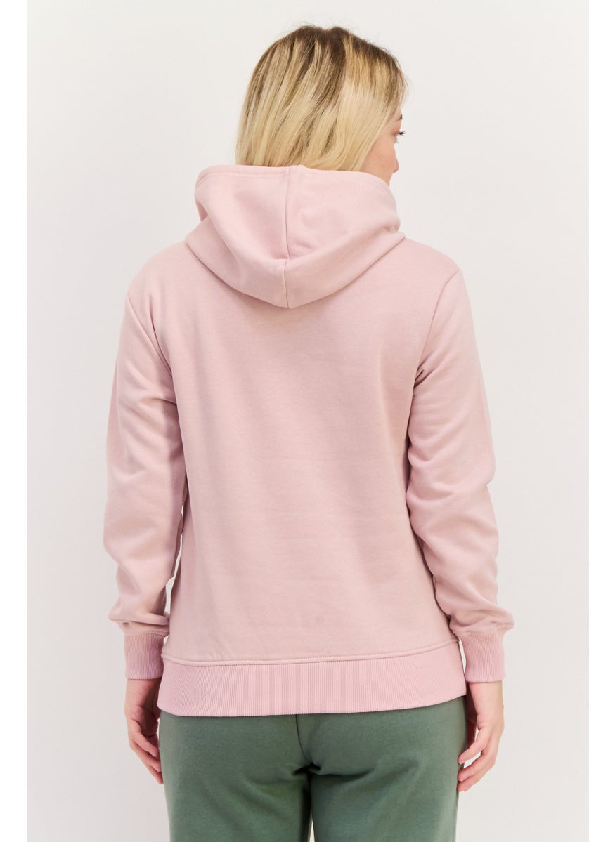 Women Sportswear Fit Long Sleeves Outdoor Hoodie, Light Pink