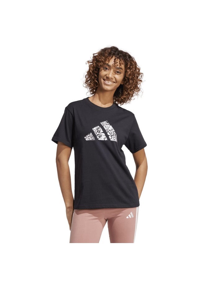 adidas W C CAMO TEE Black Training T-SHIRTS for Women - 2XS