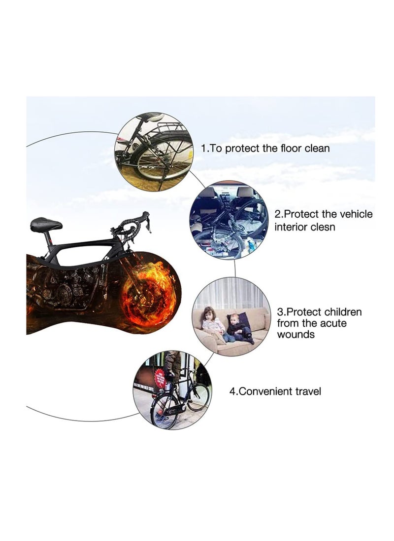 Bicycle Cover Flame Wheel Dust Cover Bicycle Protective Cover with Bicycle Saddle Protection Bicycle Covers Waterproof Dustproof for Travel, Mountain Bike, Bicycle