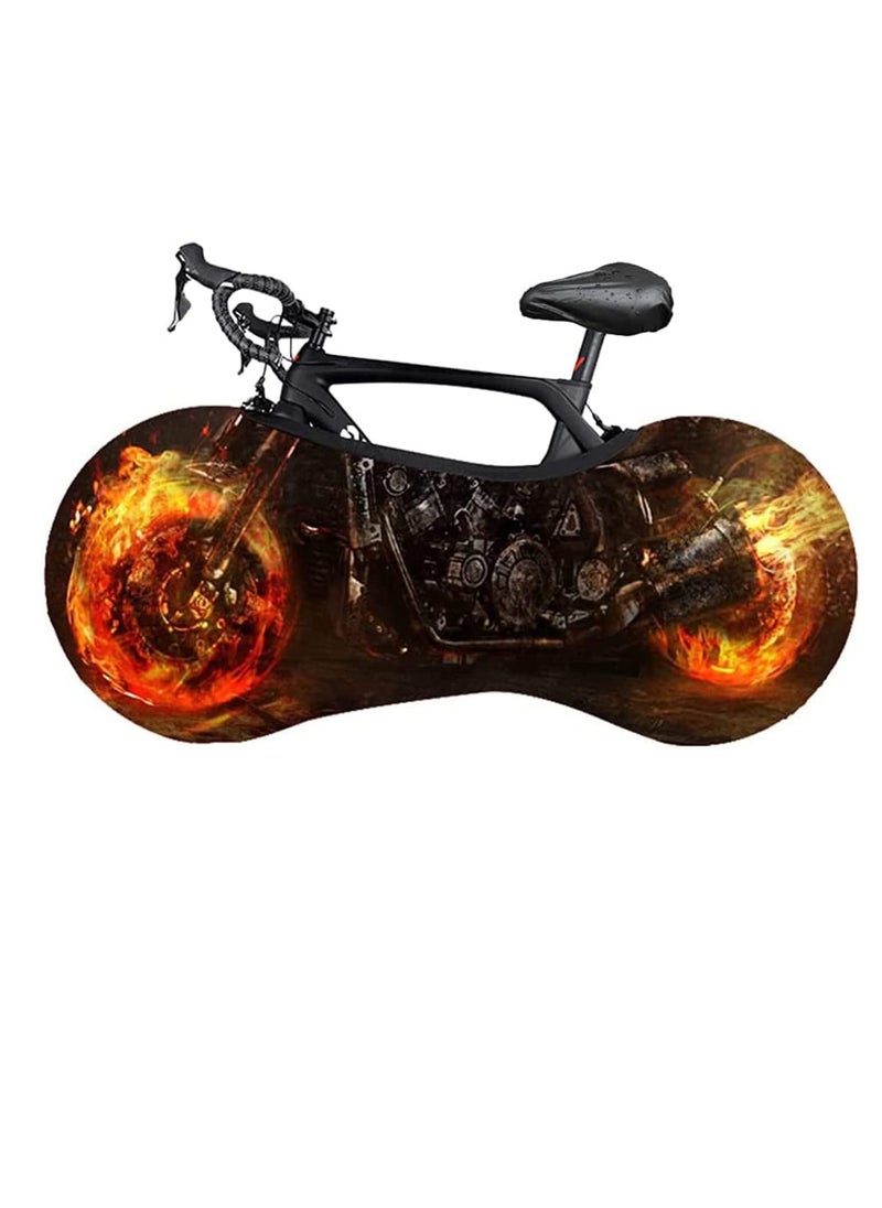 Bicycle Cover Flame Wheel Dust Cover Bicycle Protective Cover with Bicycle Saddle Protection Bicycle Covers Waterproof Dustproof for Travel, Mountain Bike, Bicycle