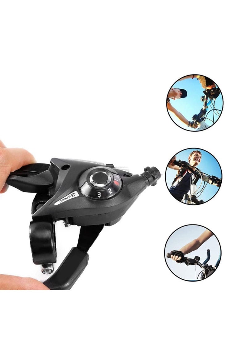 2Pcs Gear Shifters for Mountain and Road Bikes, 3x7 Speed Brake Shift Lever Set with Brake Cable, Bike Gear Shift and Brake Combination for Smooth Cycling Performance.