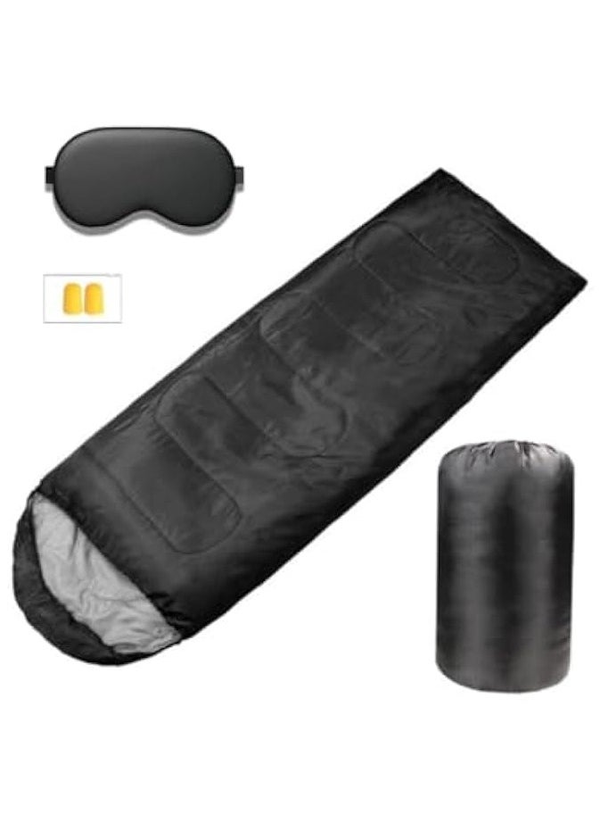 Camping Sleeping Bag for Adult,Lightweight 180CM Length Bag 30CM Cap Envelope Design Sleeping Bag with Eyemask Sleep Bags for Kids Adults Girls Women for Backpacking/Hiking